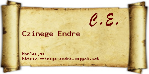Czinege Endre névjegykártya
